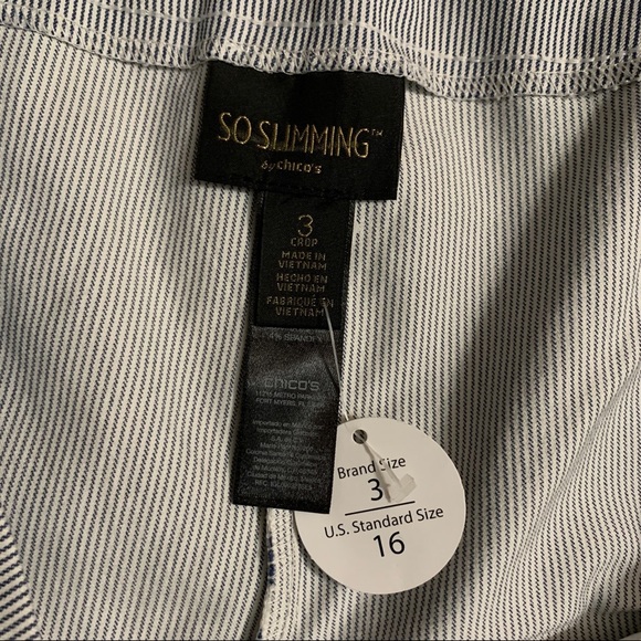 Chico’s So Slimming Striped Crop Pants Size 16 NWT - Picture 6 of 6